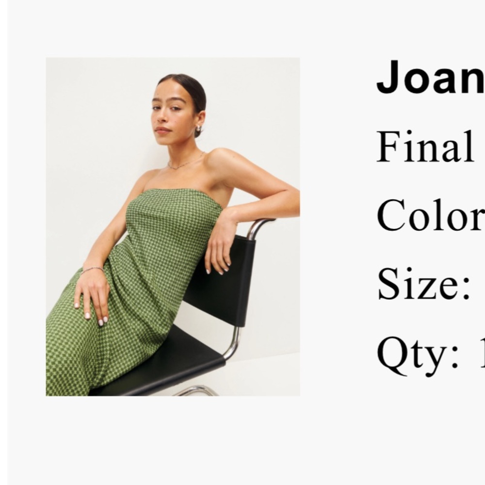 NWT Reformation Joana Dress size S